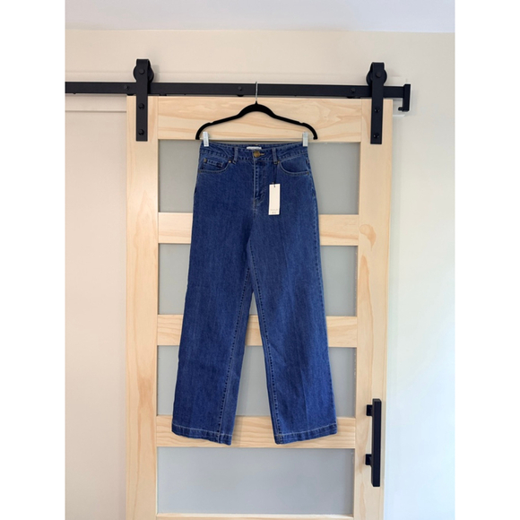 Rachel Zoe Women’s Wide Leg Jeans Size 4 Blue High Rise Denim Straight Leg - Picture 1 of 7